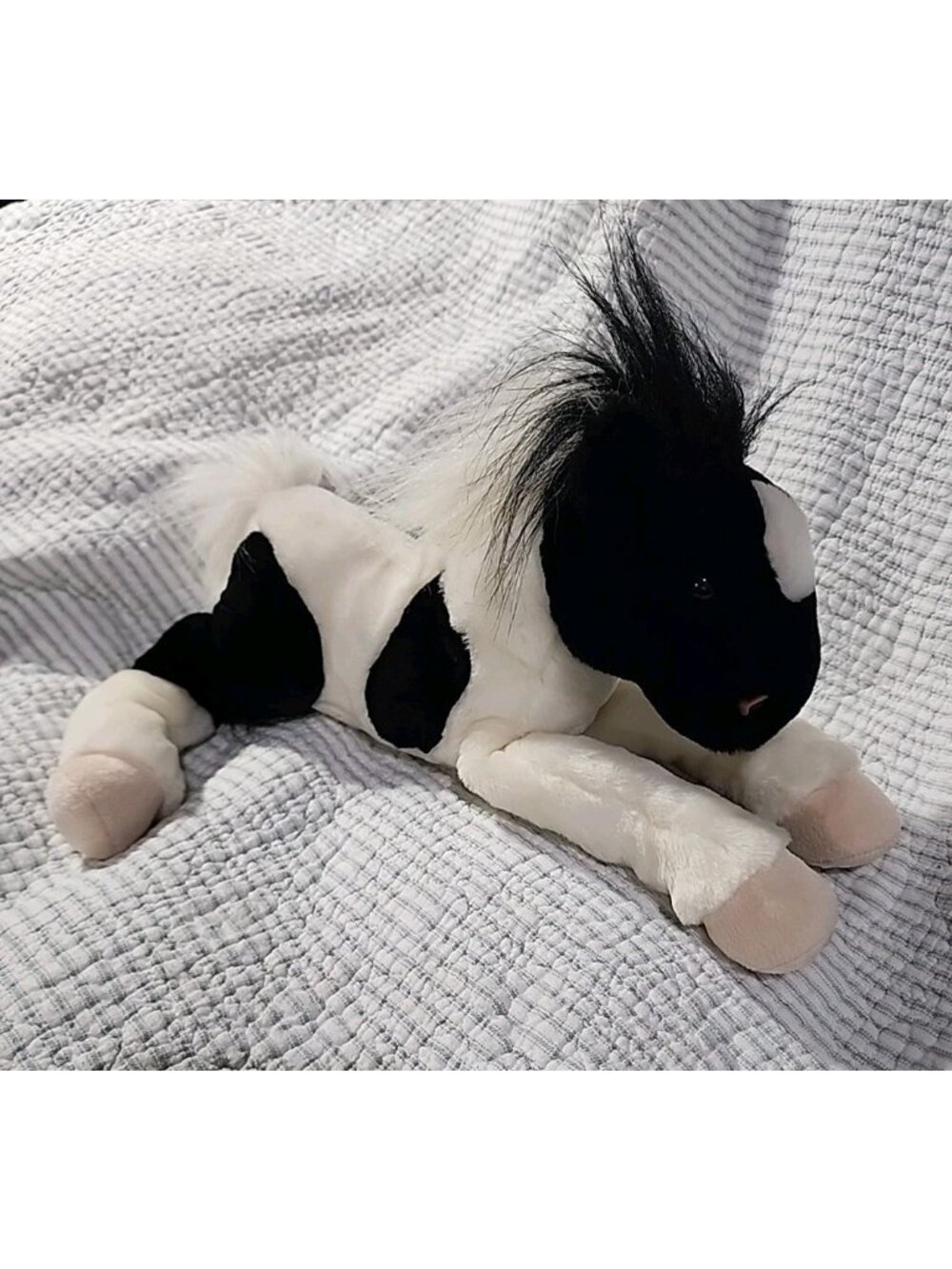 Animal Alley Toys R Us Black White Horse Pony Pinto 2000 Stuffed Animal Plush